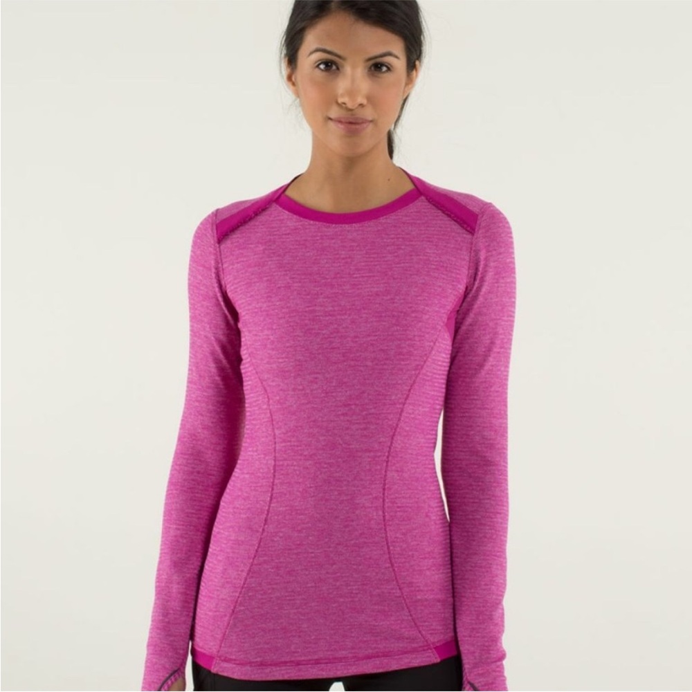 LULULEMON base runner Shirt 4 raspberry pink long sleeve